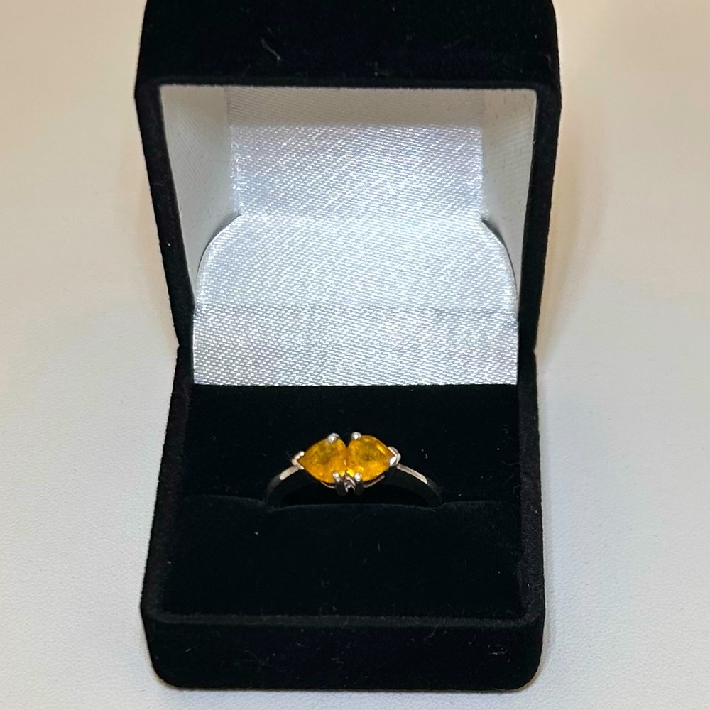 Double Citrine stone Ring Size 7.5